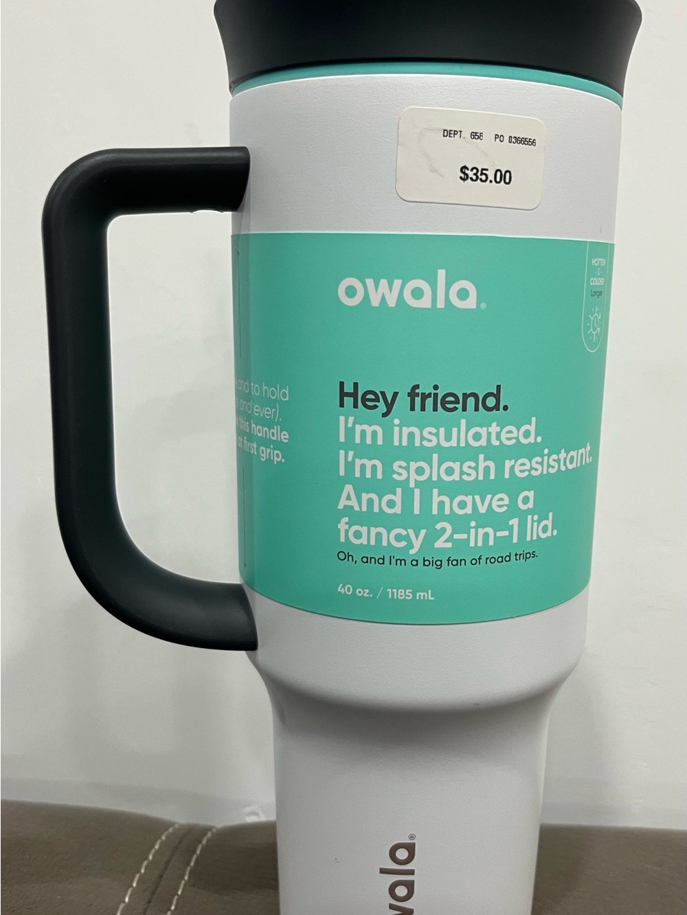 New Owala 40 oz Insulated Tumbler with Handle & Straw‎